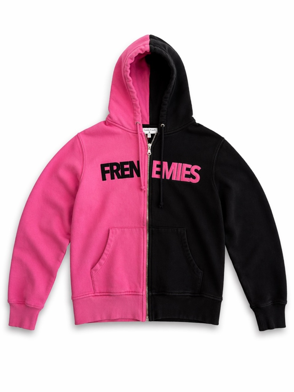 Teddy Fresh FRENEMIES Colorblock  Zip Hoodie Pink Black Size M